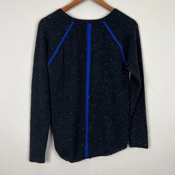 Project Sweater Womens Small 100% Cashmere Black Fleck Knit‎ Long Sleeve Crew S - Picture 7 of 9